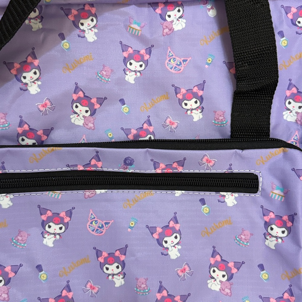 Kuromi Hello Kitty Duffel Bag Purple Floral - Picture 2 of 4